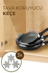 Kalın Tencere,tava & Borcam Koruyucu Çizdirmez Elyaf Keçe 3 Farklı Boy Set Çizdirmez