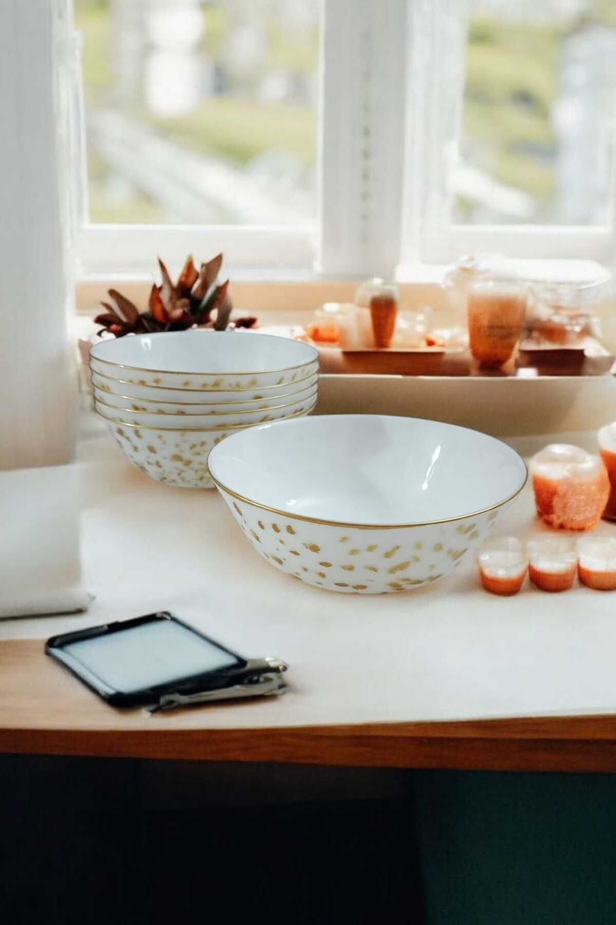 Oftast Yaldızlı Benekli 6 Kişilik Kase 15 cm