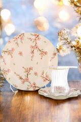 24 Parça 6 Kişilik Desenli Yaldızlı Çay Pasta Seti 01