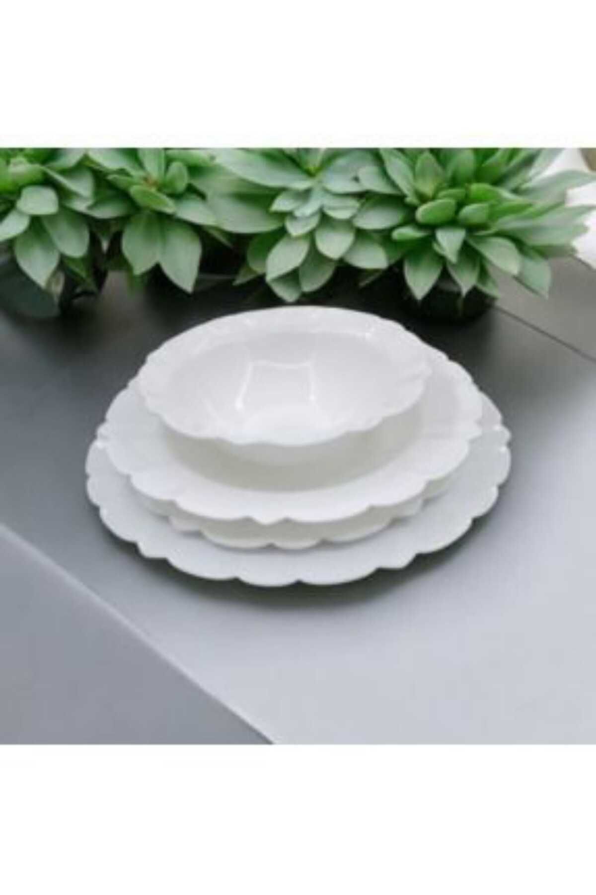 24 Parça Arcopal Beyaz Yemek Takımı