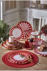34 Parça 6 Kişilik Pink Pasta Çay Servis İkram Seti