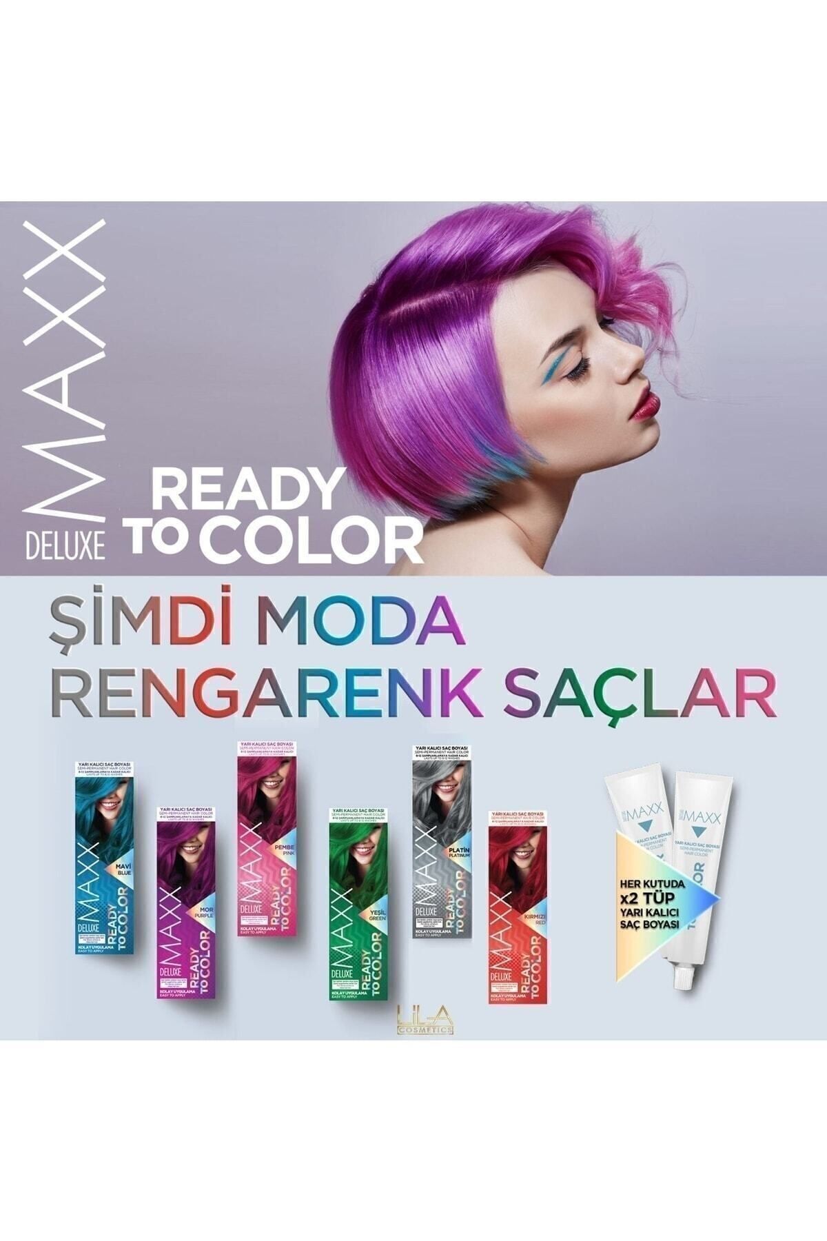 Deluxe Max Yarı Kalıcı Saç Boyası Mor Purple Ready To Color