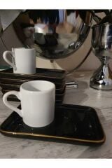 6 Kişilik Black Retro Türk Kahvesi Fincan Takımı