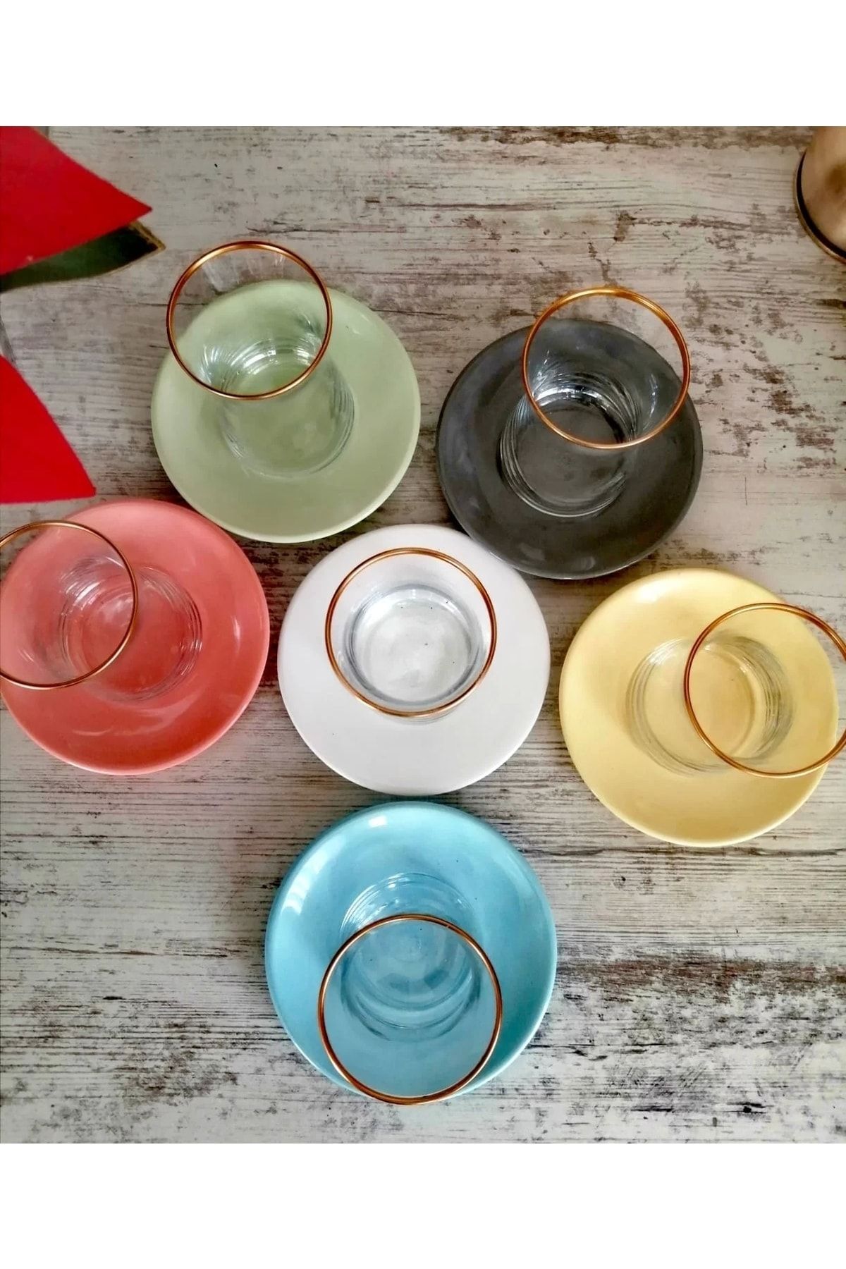 12 Parça 6 Kişilik Colors Çay Seti