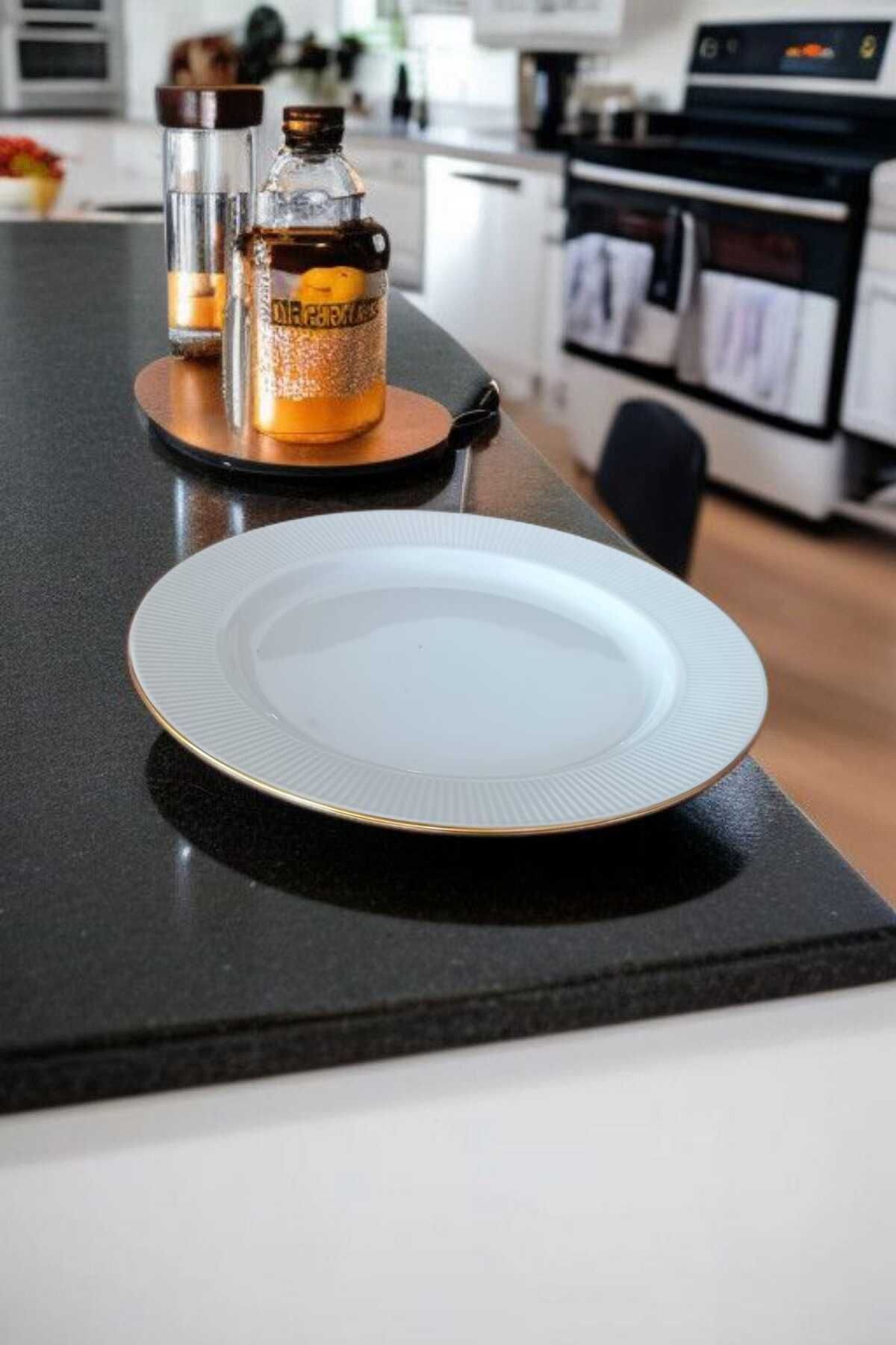 OFANTLIGT 6 Kişilik 28 cm Yaldızlı Porselen Servis Takımı
