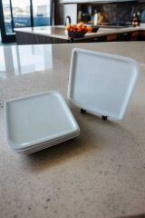22 cm 6 Adet Kare Porselen Pasta Tabağı
