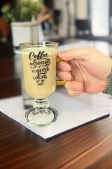 2 Adet Yaldızlı Kulplu Latte Kupası