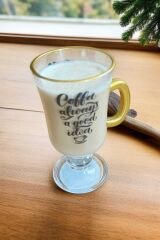 2 Adet Yaldızlı Kulplu Latte Kupası