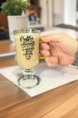 2 Adet Yaldızlı Kulplu Latte Kupası