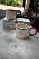2'li Love Seramik Kahve Çay Kupası