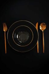 Diwali Gold Yaldızlı 12 Parça 6 Kişilik  Yemek Takımı