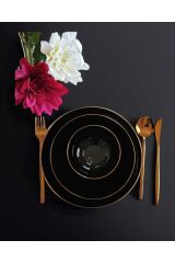 Diwali Gold Yaldızlı 18 Parça 6 Kişilik  Yemek Takımı