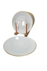 6 Adet 19 cm Yaldızlı Oftast Pasta Tabağı