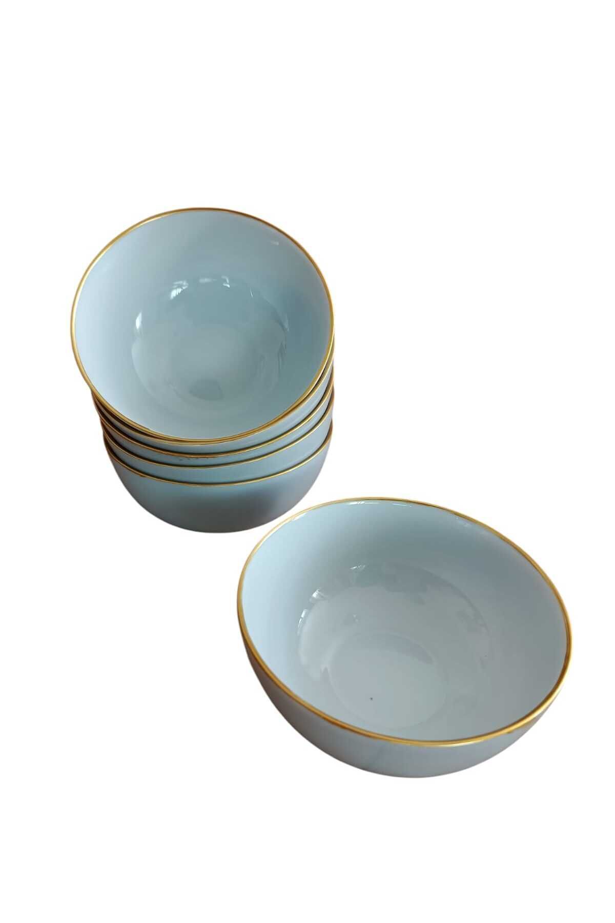 Diwali Gri Yaldızlı 6 Adet Çok Amaçlı Kase 12 cm