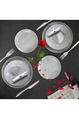Diwali Granit Marbre 6 Adet 6 Kişilik 25 Cm.servis Tabağı.