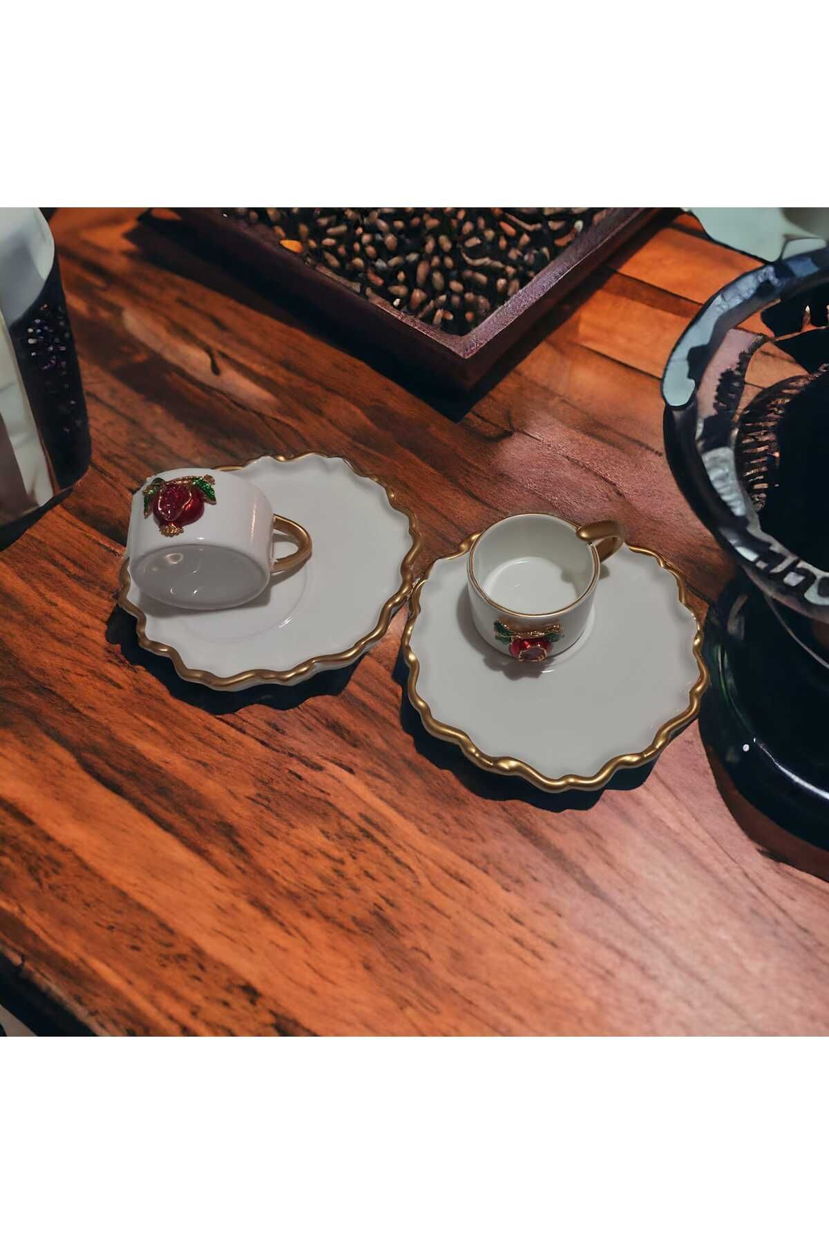 Arges 2 Kişilik  Narlı Türk Kahve Fincan Takımı