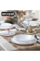 Arcopal Zelie Beyaz 6'lı 20 Cm.6 Kişilik Çukur Yemek Tabağı.