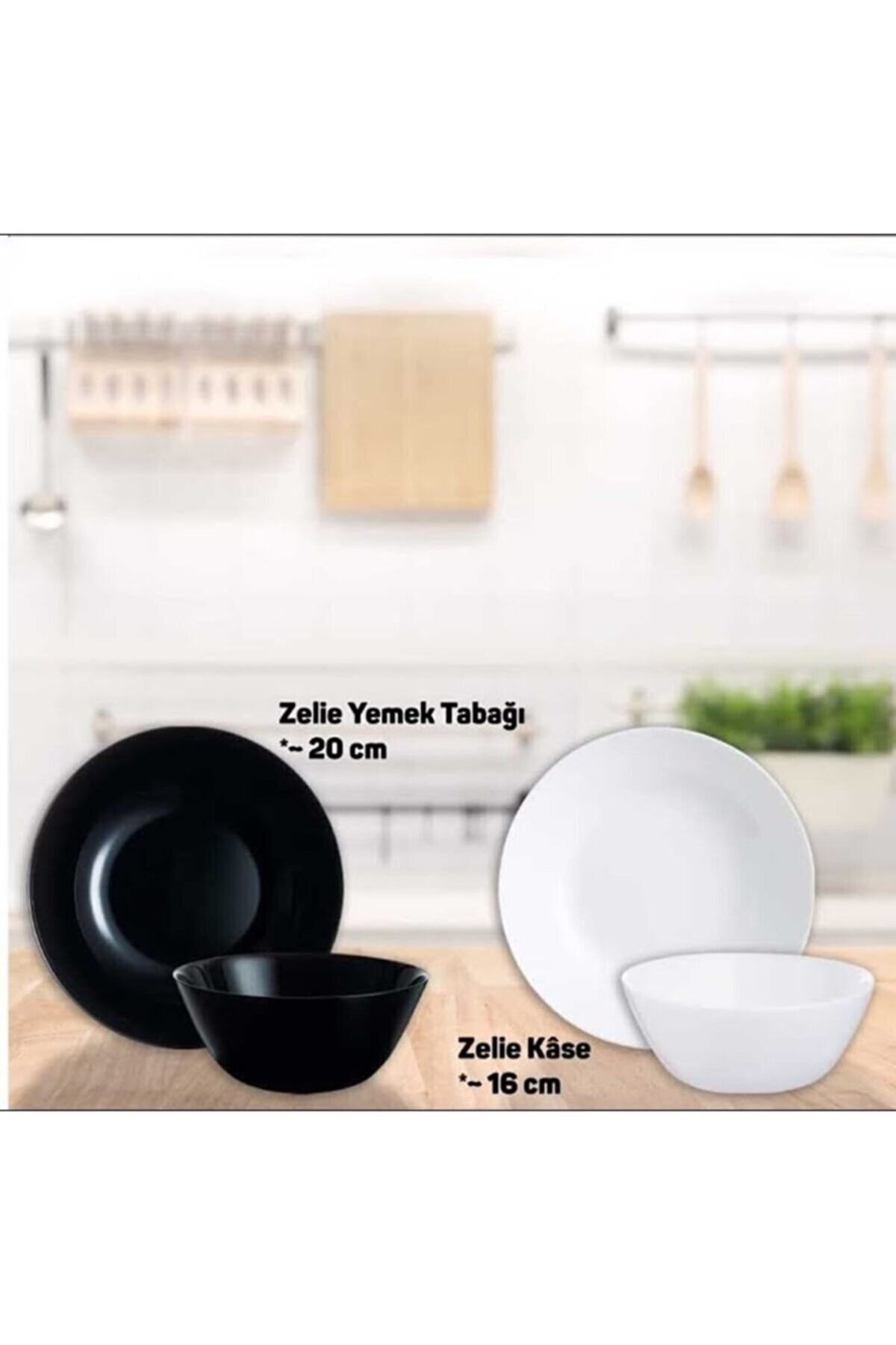 Madame Luda Arcopal Zelie Beyaz Yemek Tabağı & Çorba Kasesi.12 Parça 6 Kişilik Yemek Takımı.