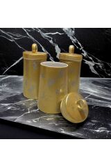 Sedefli Gold   3'lü Seramik Saklama Kabı