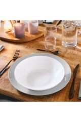 6' Lı Zelıe Beyaz 21 cm Yemek Tabağı.