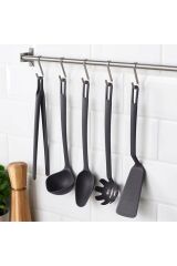 Fullandad Spatula, Kaşık, Kepçe Makarna Kaşığı, Maşa 5'li Mutfak Pişirme Seti
