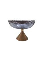 Yaldızlı Ayaklı Oval 20,5x13,5 cm Su Mavisi Kase