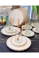 18 Parça Yaldızlı Modern  Master Çay Pasta Takımı