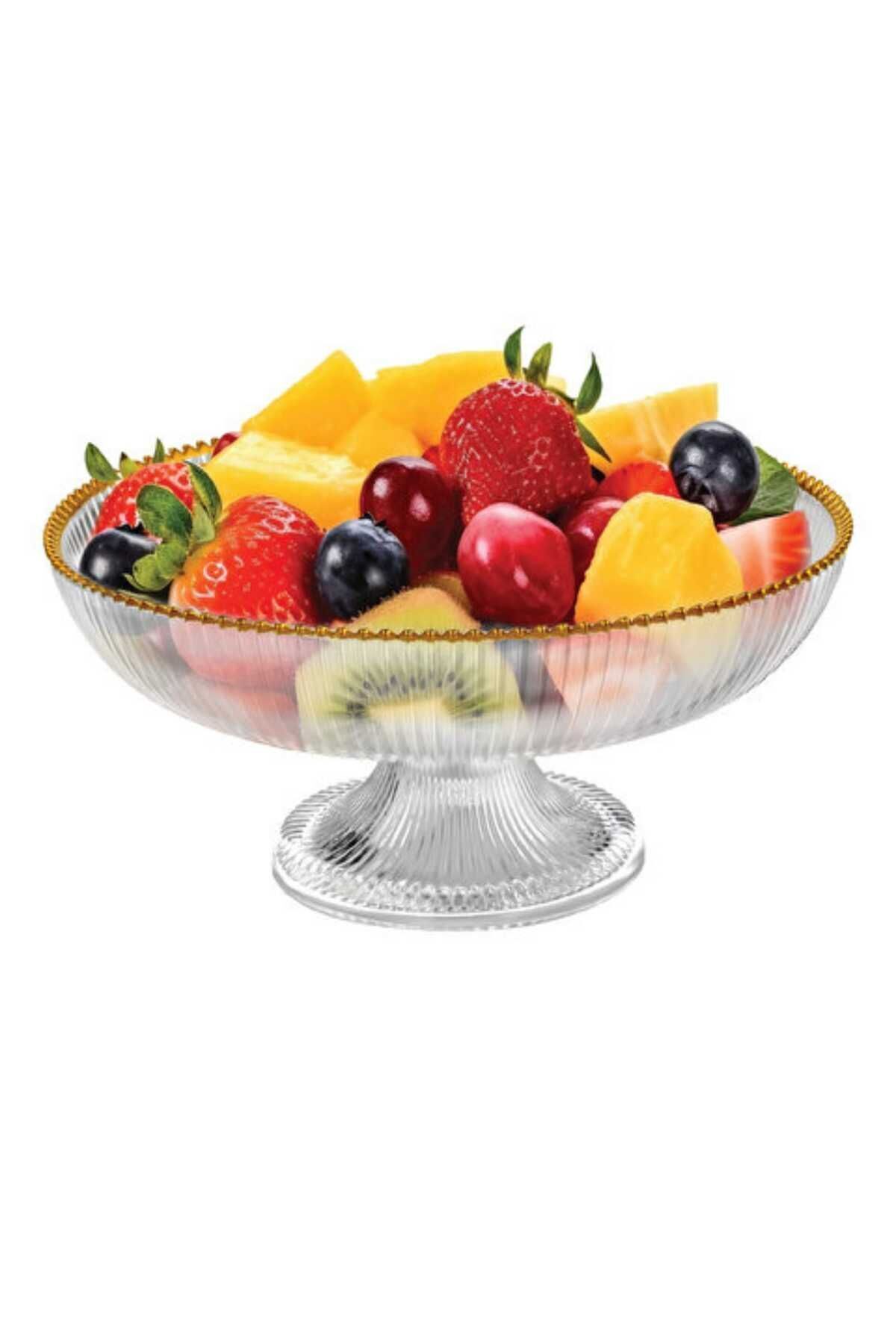 Yaldızlı Fileli Ayaklı Sunum Kasesi 24 cm