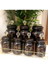 Black Gold 7 Parça Standlı Baharatlık Takımı