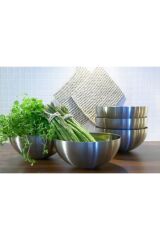 Metalik Çerezlik Servis Kasesi Paslanmaz Çelik 12 Cm 1 Adet 250 ml 1 Çelik Çerezlik 12 Cm