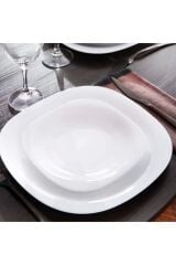 Carine Temperli Beyaz 18 Parça Yemek Takımı.27 Cm.servis & 21 Cm.yemek Tabağı & 12 Cm.çorba Kasesi.