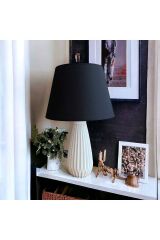 Siyah Tırtıklı  Elegant Abajur