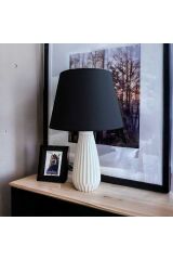 Siyah Tırtıklı  Elegant Abajur