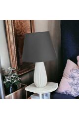Antrasit Tırtıklı  Elegant Abajur
