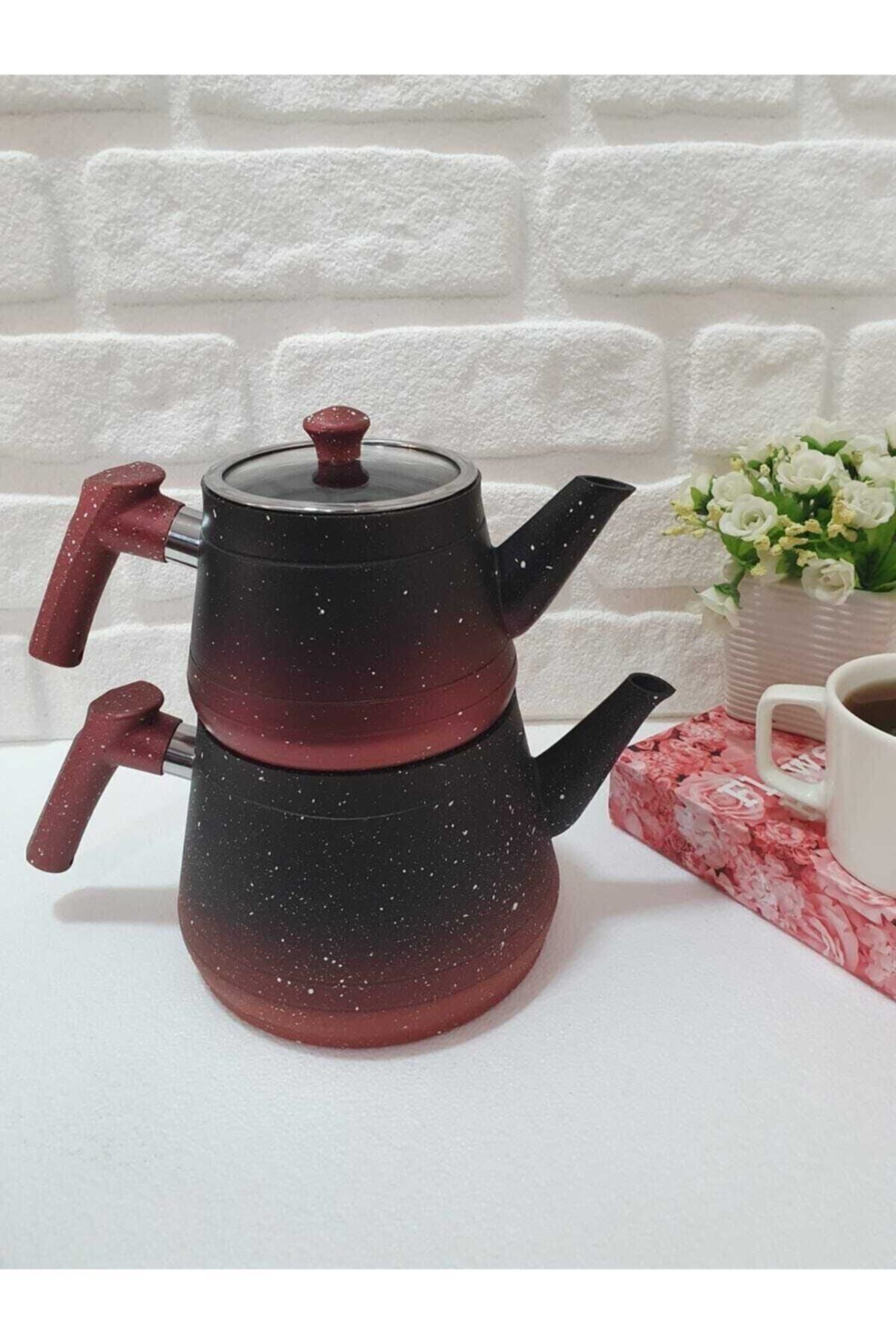 Granit Cam Kapaklı Çaydanlık