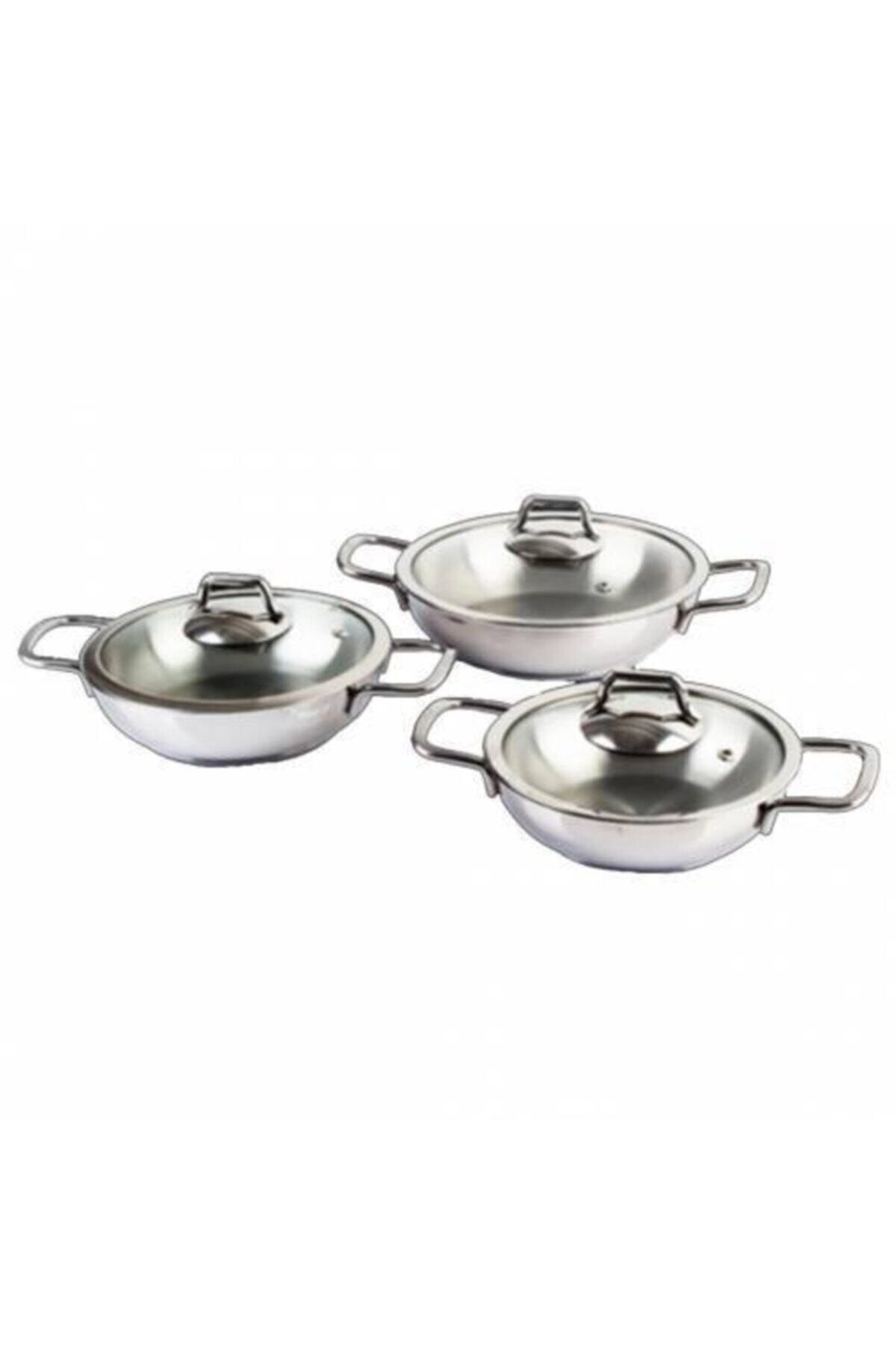 Sole Samıra 6 Parça Omlet Seti Cam Kapak 20cm 18cm 16 Cm