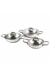 Sole Samıra 6 Parça Omlet Seti Cam Kapak 20cm 18cm 16 Cm
