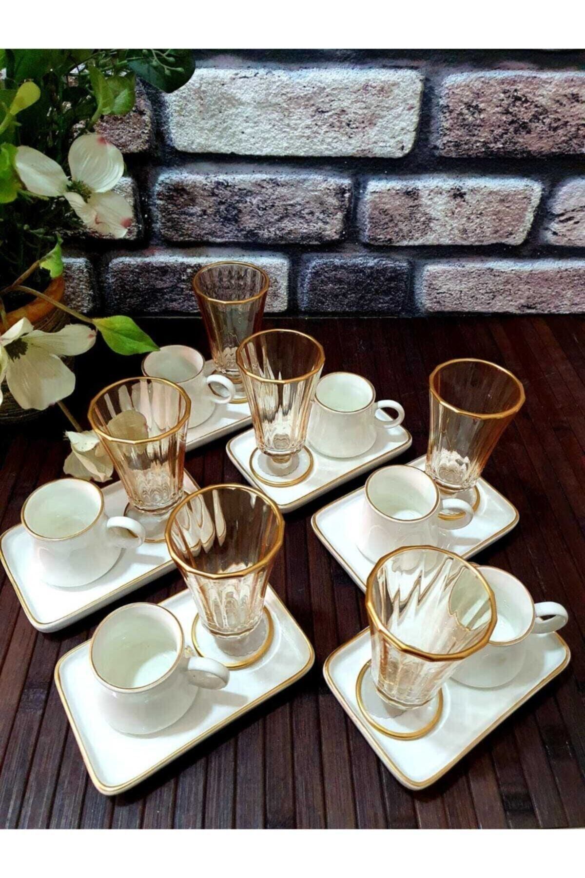 White Angel 18 Parça Kahve Fincan Takımı