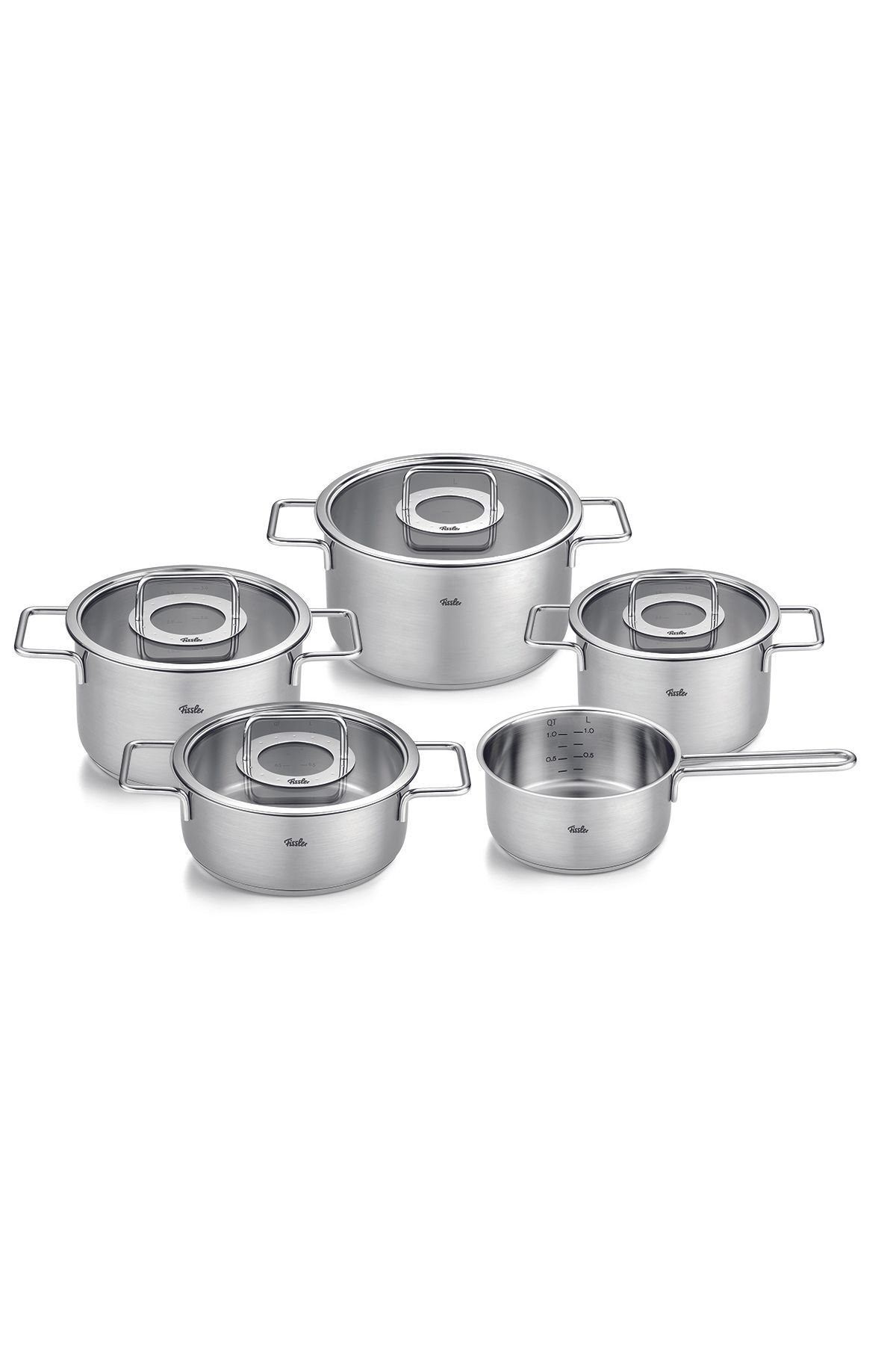 Pure Collection 9 Parça Cam Kapak Çelik Tencere Seti