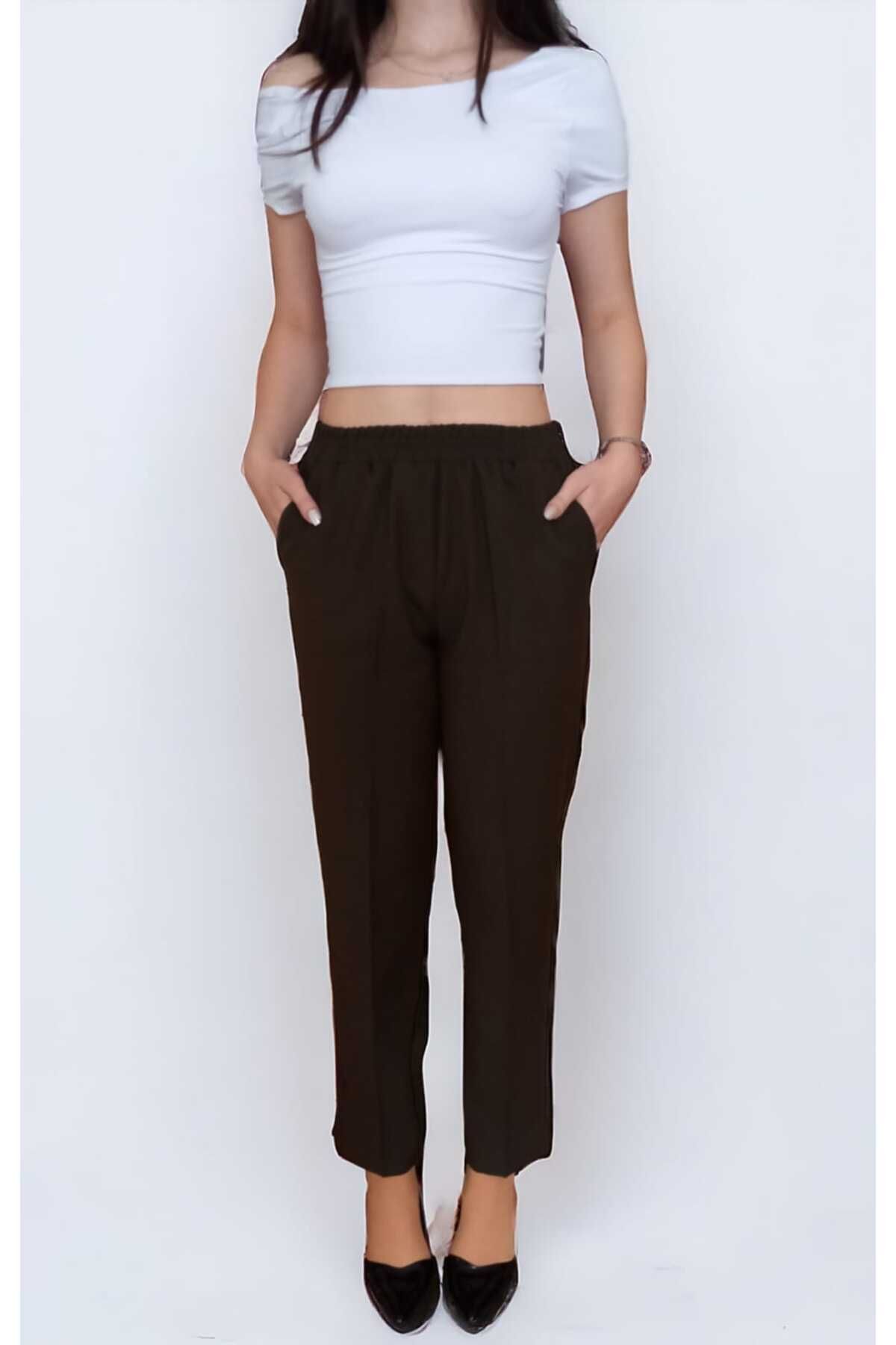 Beli Lastikli Gabardin Dar Paça Pantolon