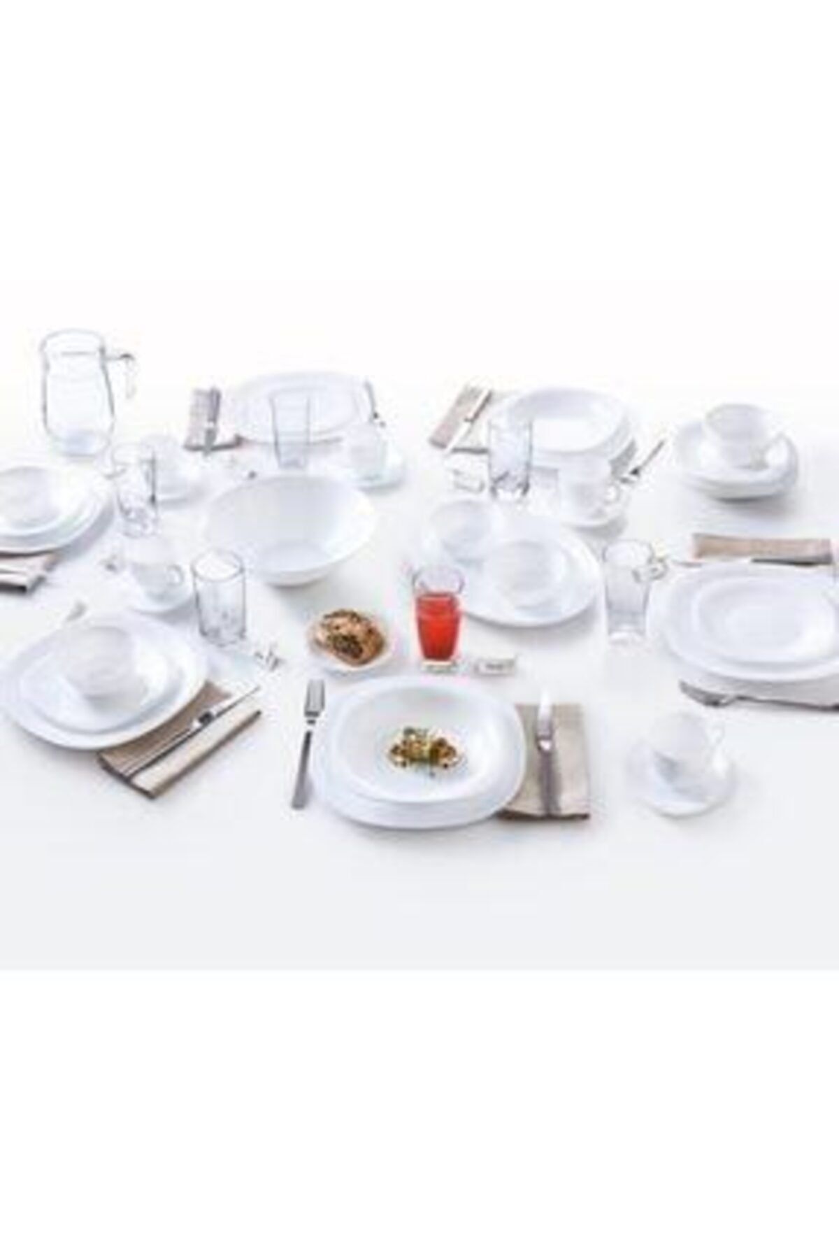 Carine Beyaz 12 Parça Yemek Takımı 6 Adet 21 Cm 6 Adet 27 Cm Yemek Tabağı