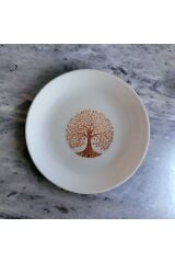 Özel Seri Hayat Ağacı Desenli Pasta Tabağı Beyaz 6'lı 19cm
