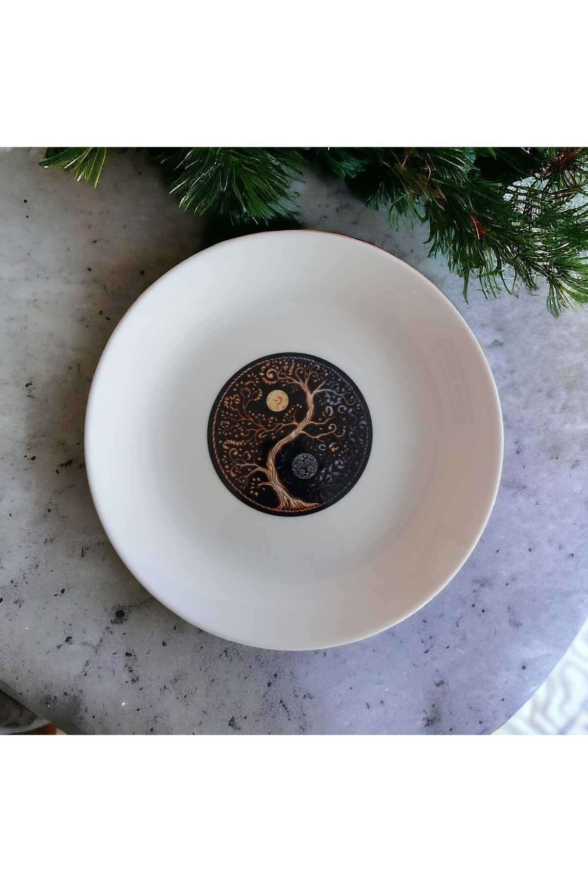 Özel Seri Hayat Ağacı Desenli Pasta Tabağı 6'lı 19cm