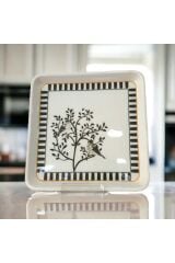 6  Adet 19 cm Porselen  Kuş Desenli Pasta Takımı