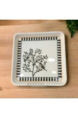 6  Adet 19 cm Porselen  Kuş Desenli Pasta Takımı