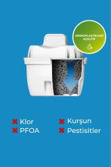 3'lü Su Arıtma Sürahisi Filtresi (BRİTA UYUMLU) Micro X-clean Awp211