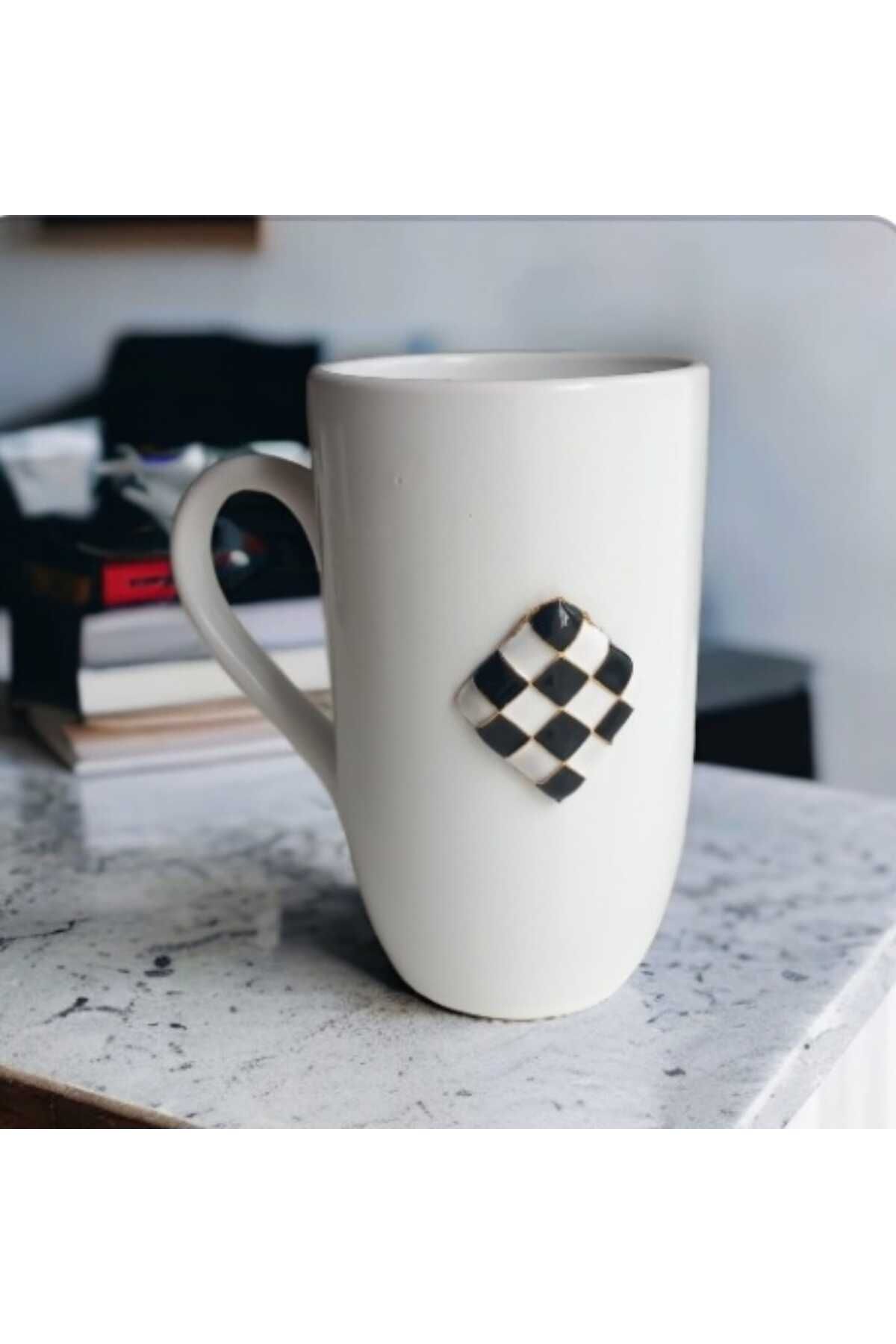 Damalı Latte Nescafe Kupa