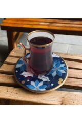 12 Parça Altın Yaldızlı Çay Seti Özel Seri AB1
