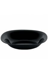 6 'lı Siyah Yemek Tabağı Carine Black 6 Adet Siyah Çukur Yemek Tabağı 21 Cm