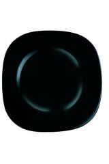 6 'lı Siyah Yemek Tabağı Carine Black 6 Adet Siyah Çukur Yemek Tabağı 21 Cm